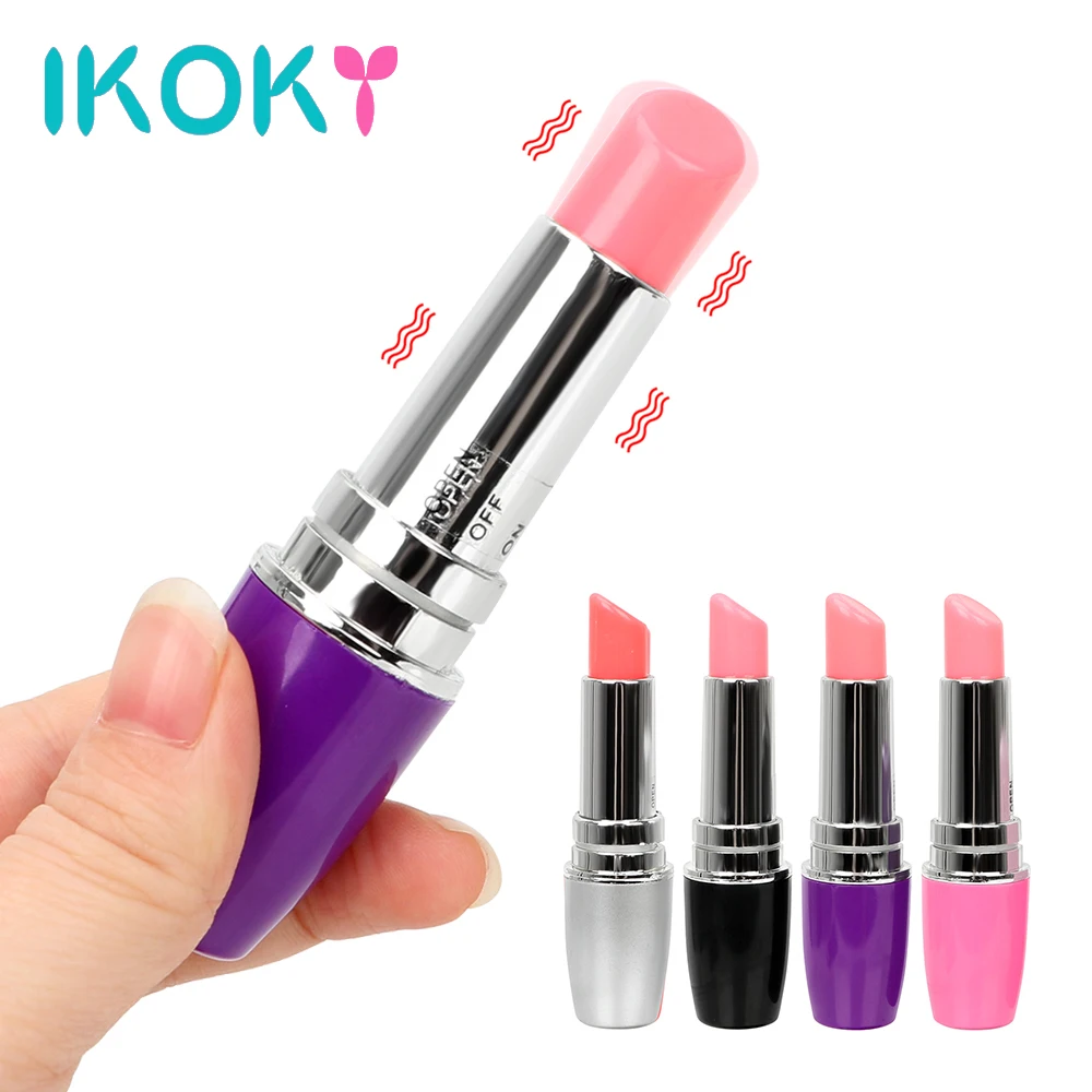 IKOKY Mini Discreet Lipstick Vibrator Waterproof Vibrating Jump Egg Bullet Massage Adult Sex Toy for Women Clitoris Stimulati