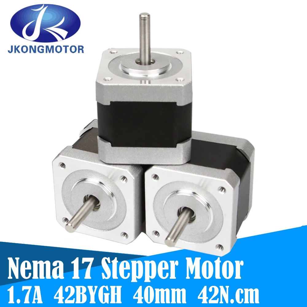 

Jkongmotor Nema 17 Stepper Motor 42BYGH（17HS4401） 1.8deg 4-lead 42N.cm 1.7A 40mm Length for DIY 3D Printer CNC Robot