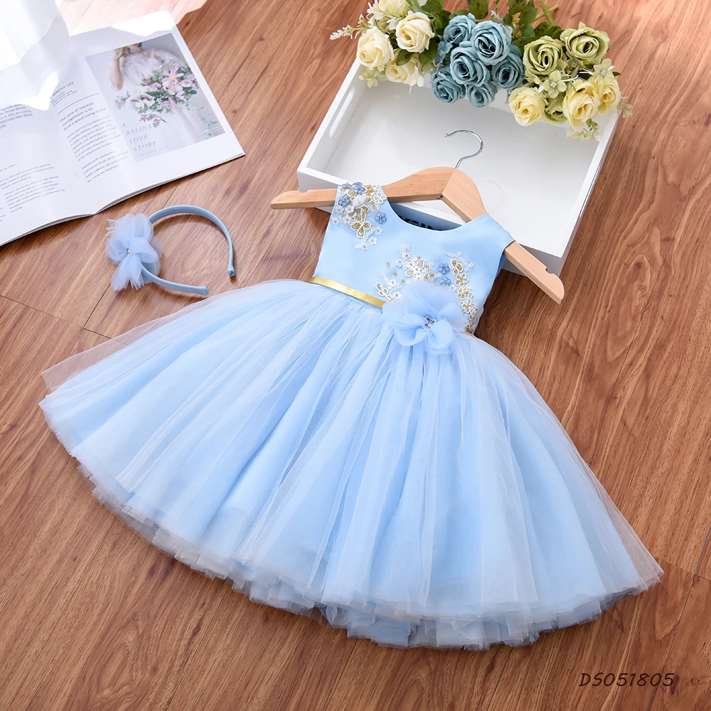 Girls Christmas Costume For Kids 1 2 Years Birthday Party Flower Gilr Princess Dress Toddler Baby Christening Gown Costume