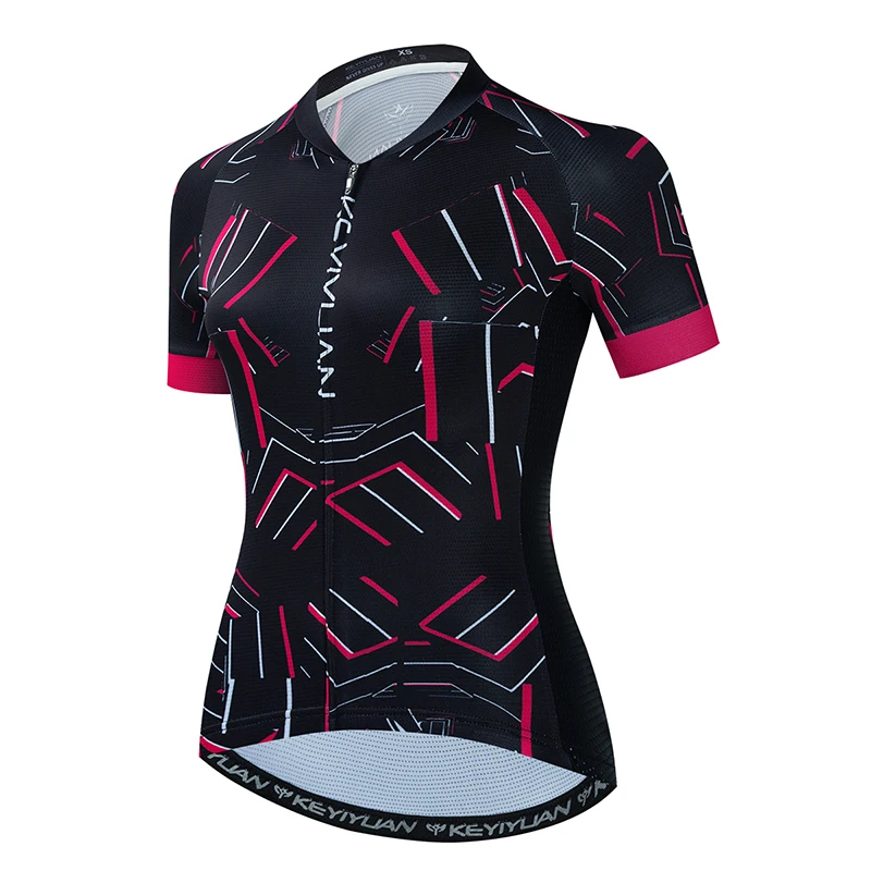 

KEYIYUAN Summer Cycling Jersey Women Short Sleeve Bicycle Shirts Bike Clothing Road Mtb Cycle Wear Tops Maillot Cyclisme Femme