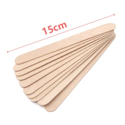 50pcs Disposable Tongue Depressors Lengthen Wooden Hair Removal Tattoo Waxing Stick Tongue For Beauty Tools 150mm*10mm*2mm