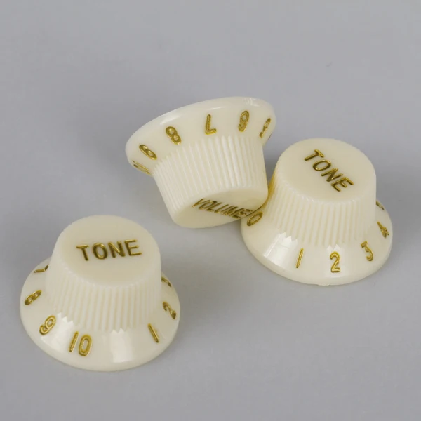 Set Of 3pcs Cream Knobs 1 Volume 2 Tone For Electric Guitar Quality ABS Parts