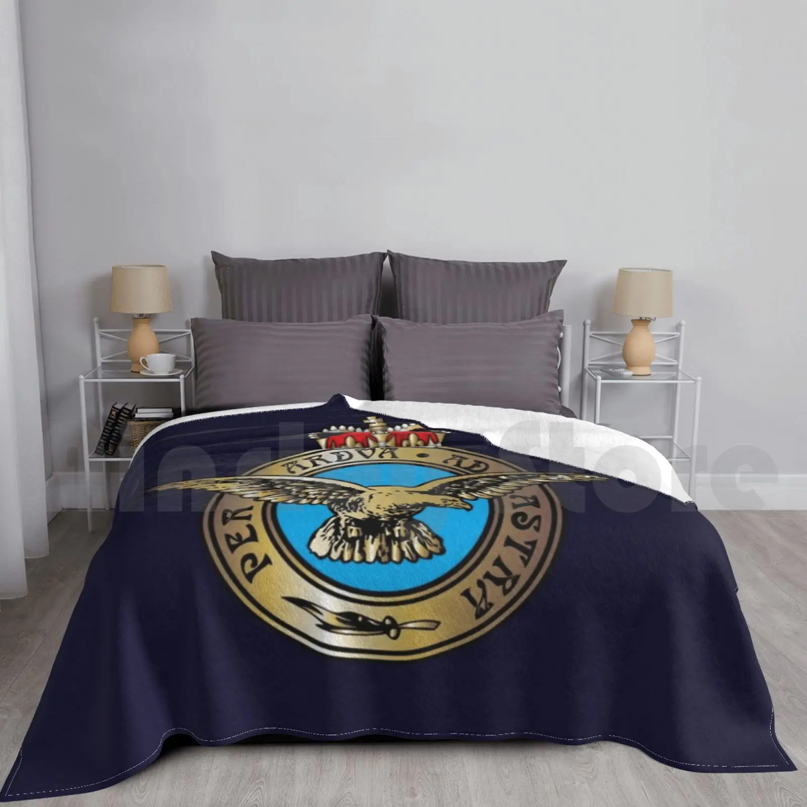 

Royal Air Force Badge. On Navy. Blanket Fashion Custom Forces Army Navy Raf Veteran Veterans Emblem Military War