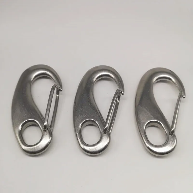 4Pcs 304 Rvs 100Mm Gate Spring Snap Hook Clip Hoge Gepolijst Lente Eivorm Snap Haak