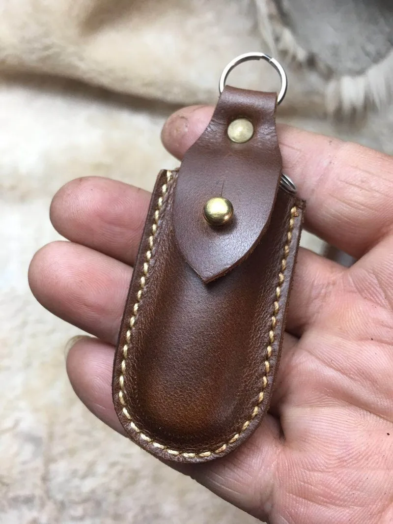 Genuine Leather Case Scabbard for Outdoor Folding Tool Shell, Password Wigo, Happest Storage Case, 58mm, 84mm, 91mm, 111m