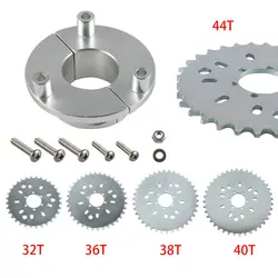 Silbernes CNC-Kettenrad 32T 36T 38T 40T 44T & Adapter für 1,5 Zoll 66cc 80cc motorisiertes Fahrrad