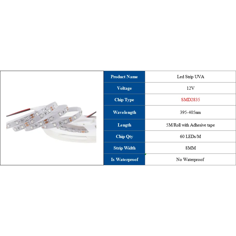 Imagem -04 - Luz uv 395405nm Smd2835 da Tira 12v Uva de Sumtang Conduziu a Lâmpada de Fita Roxa da Fita do Diodo do Raio Ultravioleta de 60 Diodos m para a Festa a