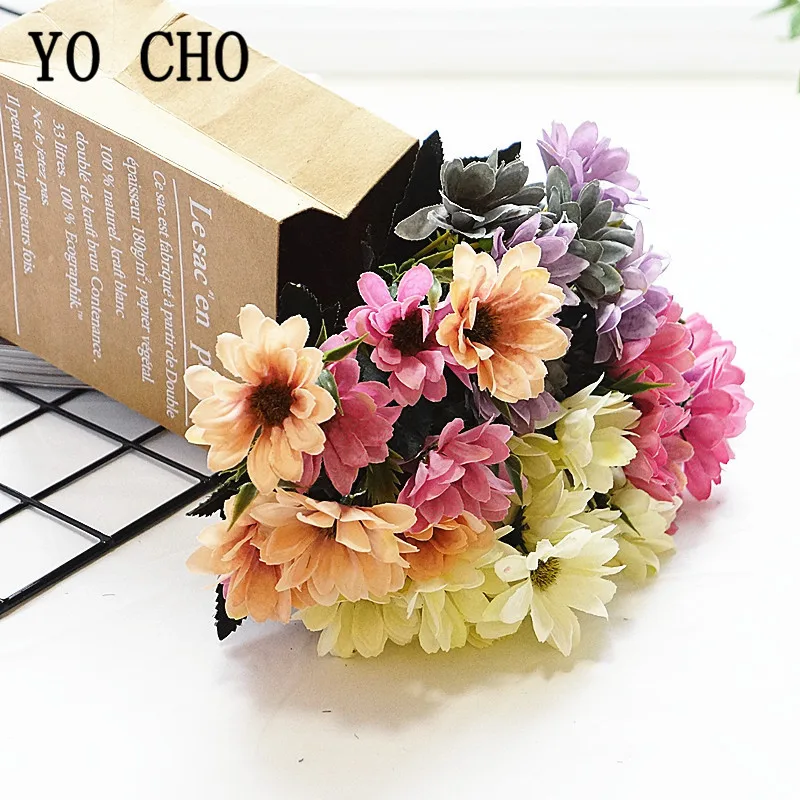 

1 Bouquet 10 Head Artificial Daisy Flower 5 Branch Fake Gerbera Floowers Bunch Wedding Decor Mariage Party For Home Hotel Flores