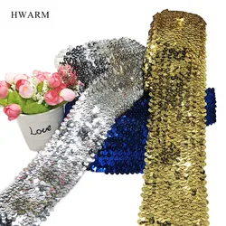 10yard 7.5cm Elastic Sequins Bead African Lace Fabric Strap Dance Dress Accessories Wedding Decoration For Home Sewing Trim
