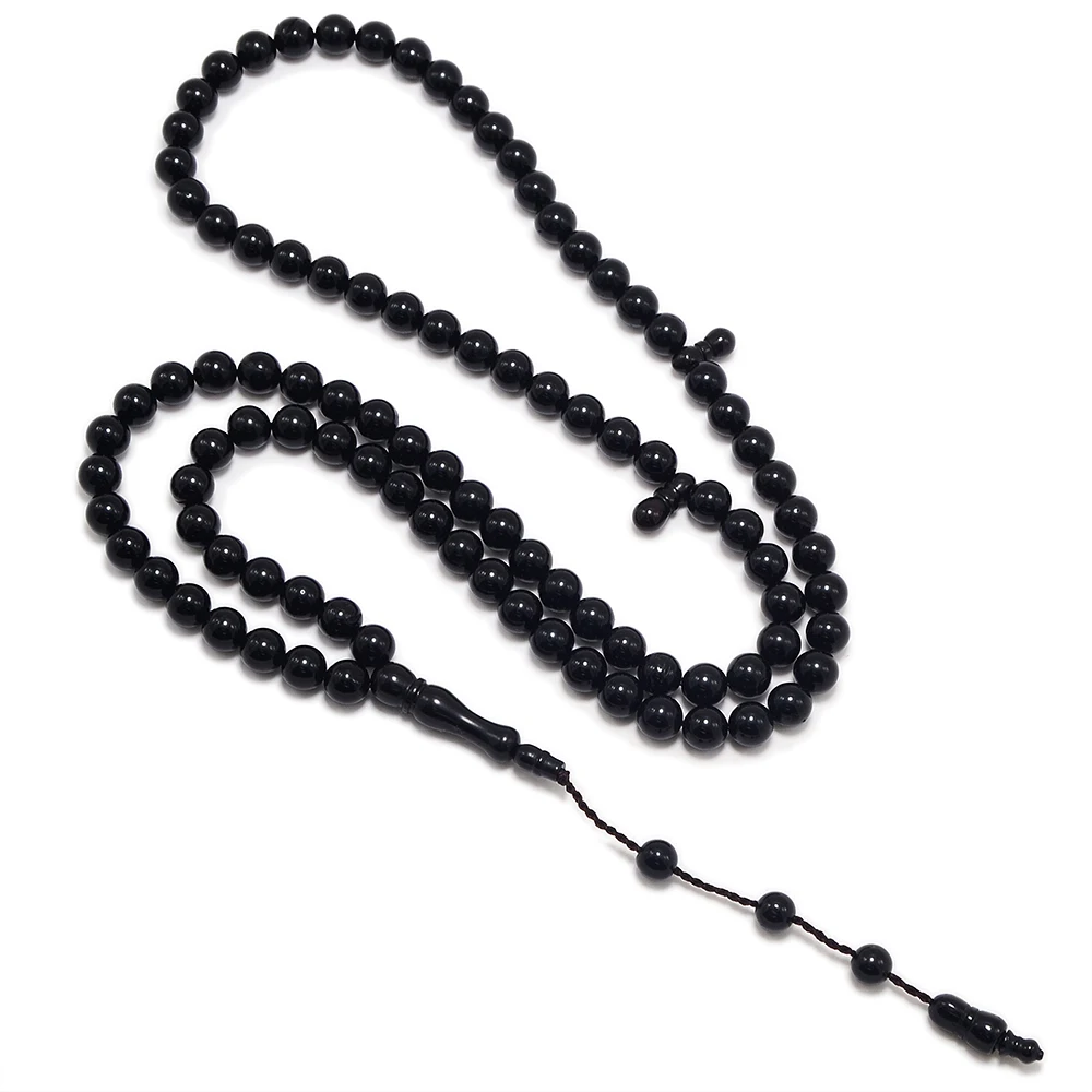 MSL-105 Islam High Quality Muslim Rosary Beads 99 Prayer Beads Natural Palm Fruit Kuka Tasbih Charm Bracelet 6-9mm Dyed black