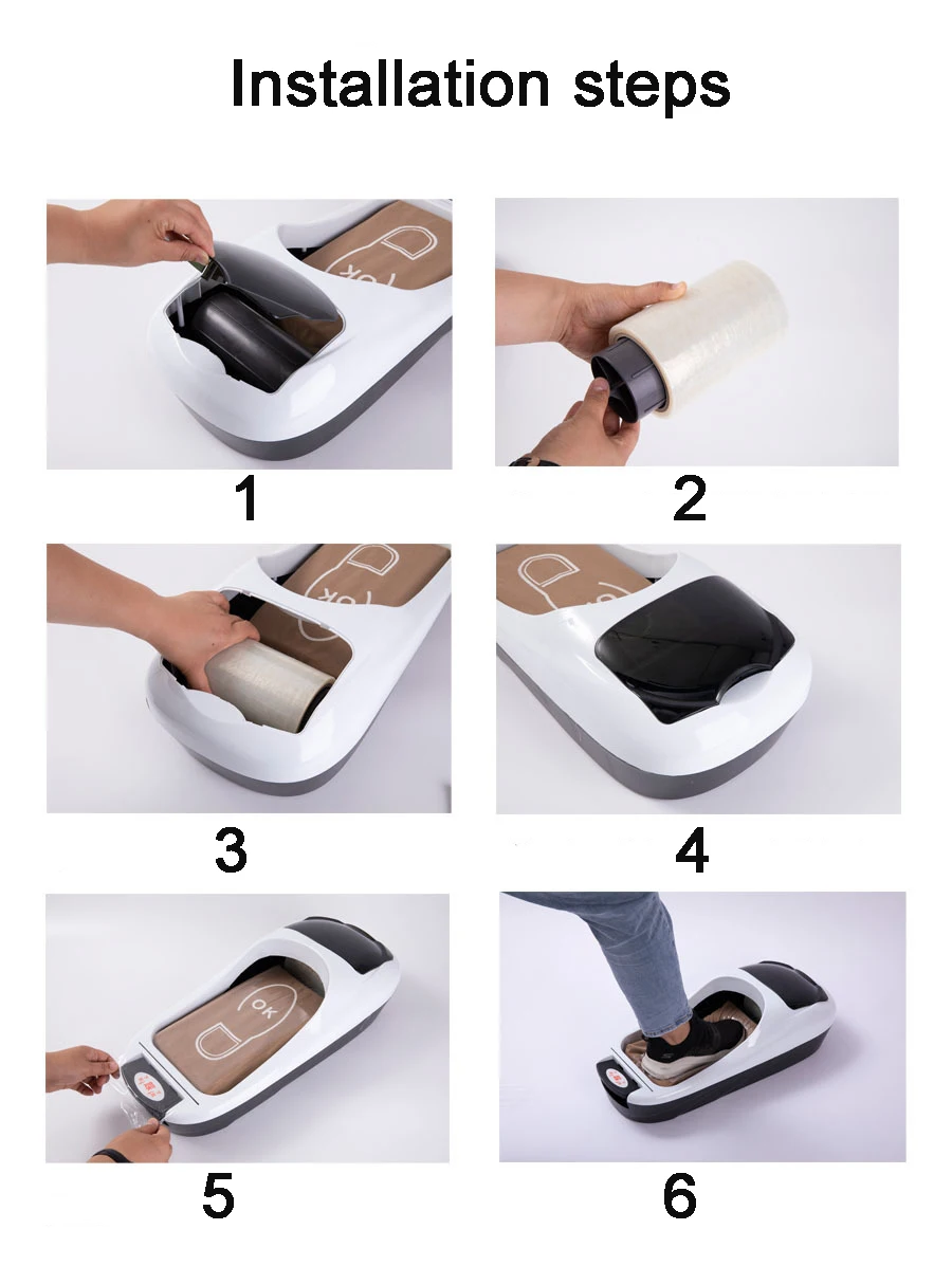 1/2/4 Roll Film Automatic Shoe Cover Machine Office Household Shoe Sole Cover Machine Waterproof Shoe Covers Cleaning with Film