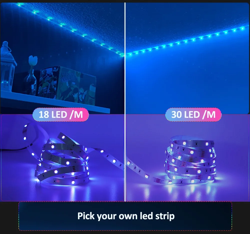 WIFI Remoto Control RGB Led Strip 5050 Led Lights For Room To Stick On Wall Smart Light Diode Tape 10M 15M 20M