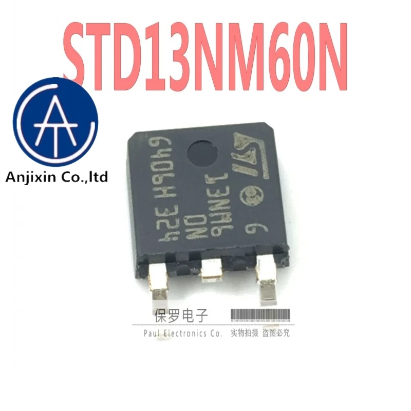 10pcs 100% 오리지널 뉴모스 FET STD13NM60N 13NM60N 13N60 TO-252 SMD 리얼 스톡