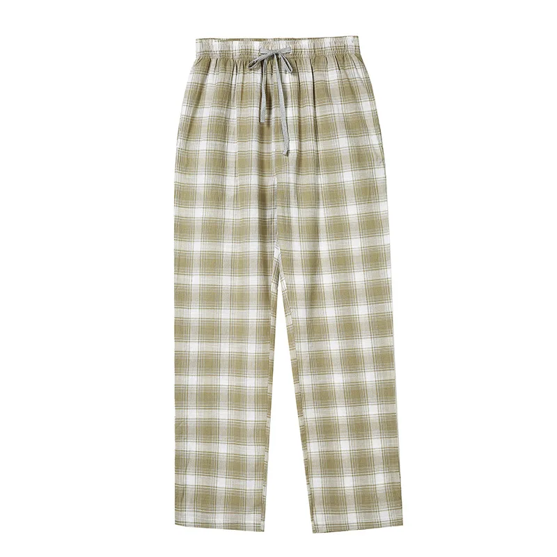 Pantalon de pyjama à carreaux décontracté pour hommes, vêtements de nuit de salon, pantalon de nuit pour hommes, 2024 coton, printemps, été, grande taille, maison, fjPlus, 100%