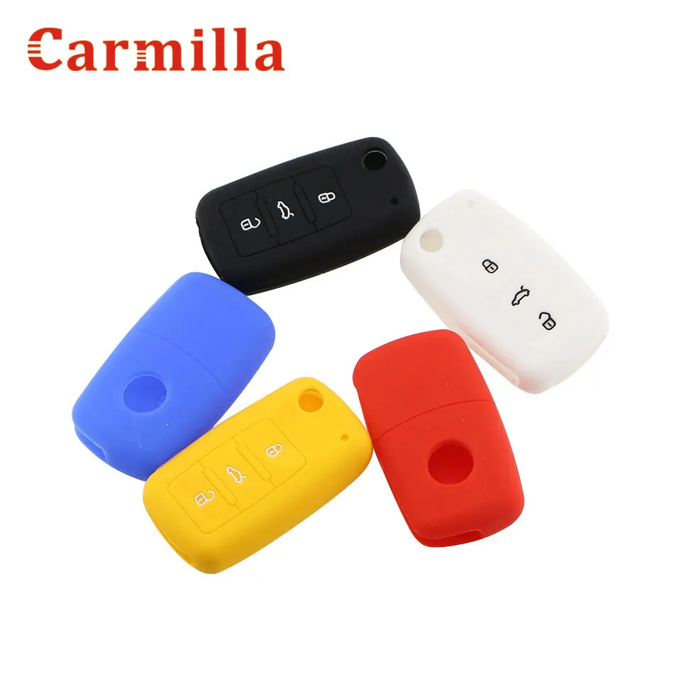 1Pcs Silicone Rubber Key Fob Skin Cover Case for Vw Polo Bora Beetle Tiguan Passat B5 B6 Golf 4 5 6 Jetta Eos Remote Protected