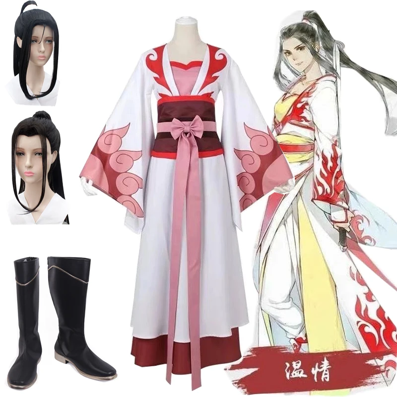 Anime Mo Dao Zu Shi Cosplay Costume, Wei Wuxian, Wen Qing, Wen Ning Dao, Perruque et Chaussures, ixd'Halloween, Hommes et Femmes