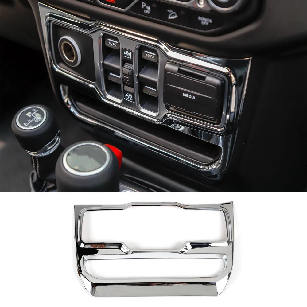 

Car Window Lift Control Panel Decoration Frame Trim Sticker Styling For Jeep JT Gladiator 2018 Up Interior Molding