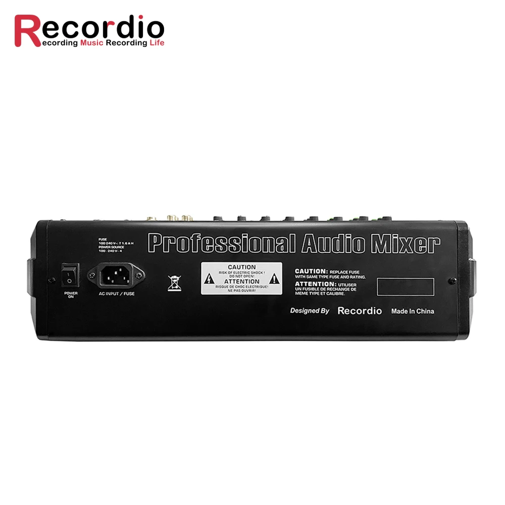 GAX-MD8 Pro 8 Channel DJ Controlle with 256 DSP Reverb effect BT 5.0 USB Mixer USB for Karaoke PC Recording Condenser Mic