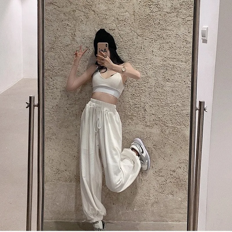 Casual Pants Women Spring Loose Pure Color All-match Mujer Full Length Chic Girlfriend Fashion Trousers Ladies Cool High Street