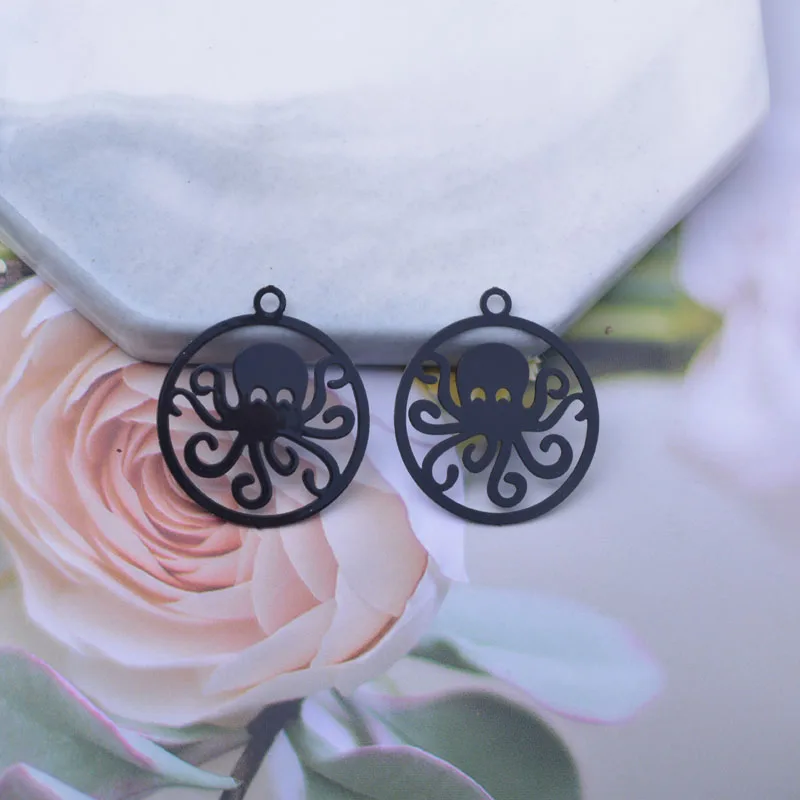 50 Stück AC12512 22*20mm Marine-Tier-Oktopus-Anhänger, grüne Messingfarbe, schwarz, roségoldfarben, passend für DIY-Schmuckzubehör – Detail 4