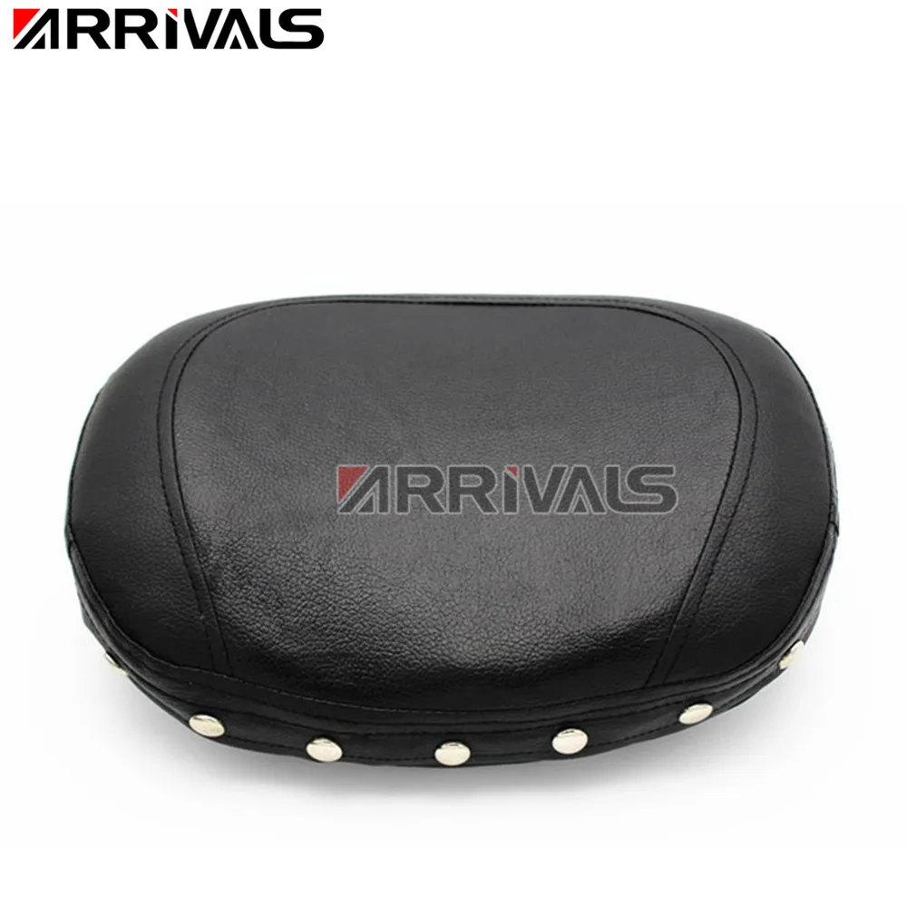 ARRIVAL Motorcycle Accessories Universal Black Leather Rear Passenger Backrest Seat Cushion Pad For Harley Sportster Dyna Honda