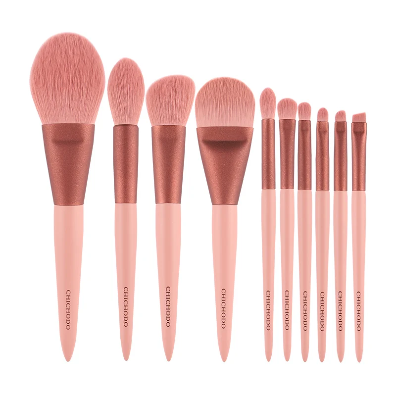 MyDestiny- Pink Cherry 10 pcs Makeup Brush Set Soft Synthetic Fiber Dreamy Girl Makeup Brush Include Eyeshadow Blush  Brush