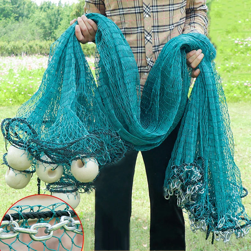

Lawaia Green Multifilament Drawing Fishing Net Iron Chain Pendant Powerful Trawl Pond Fishing Garden Fence 10M 20M