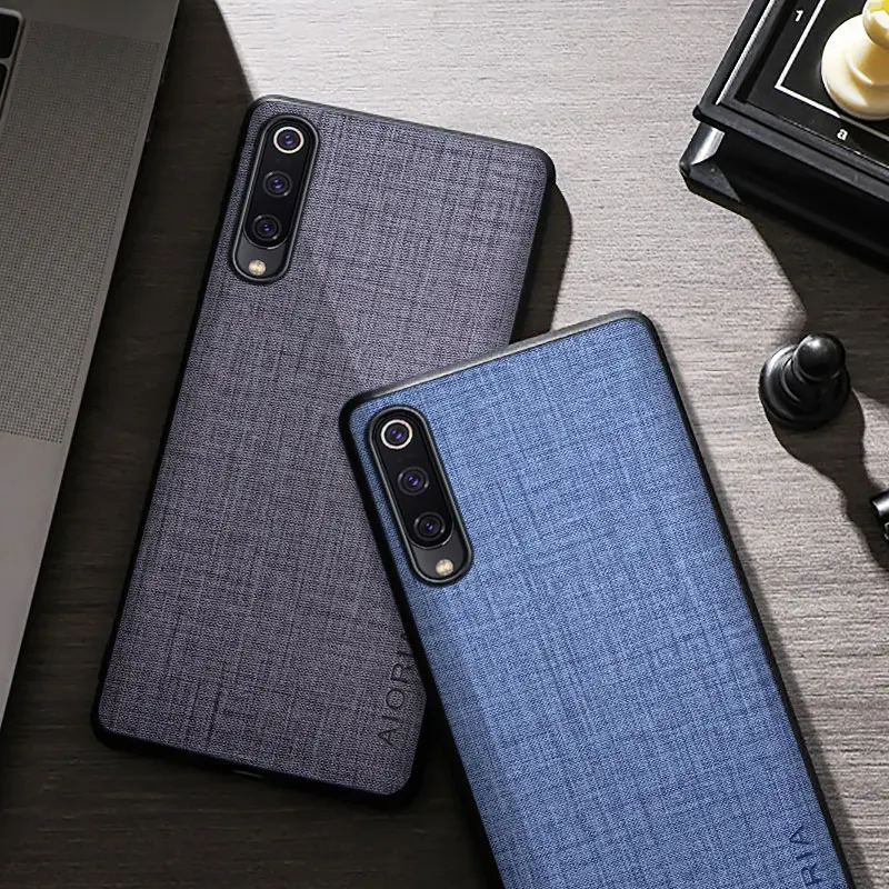 Case For Xiaomi Mi 9 Lite Mi 9 SE Premium Cloth Texture Protective Textile Simple Design Back Cover for mi 9 lite se phone Case 