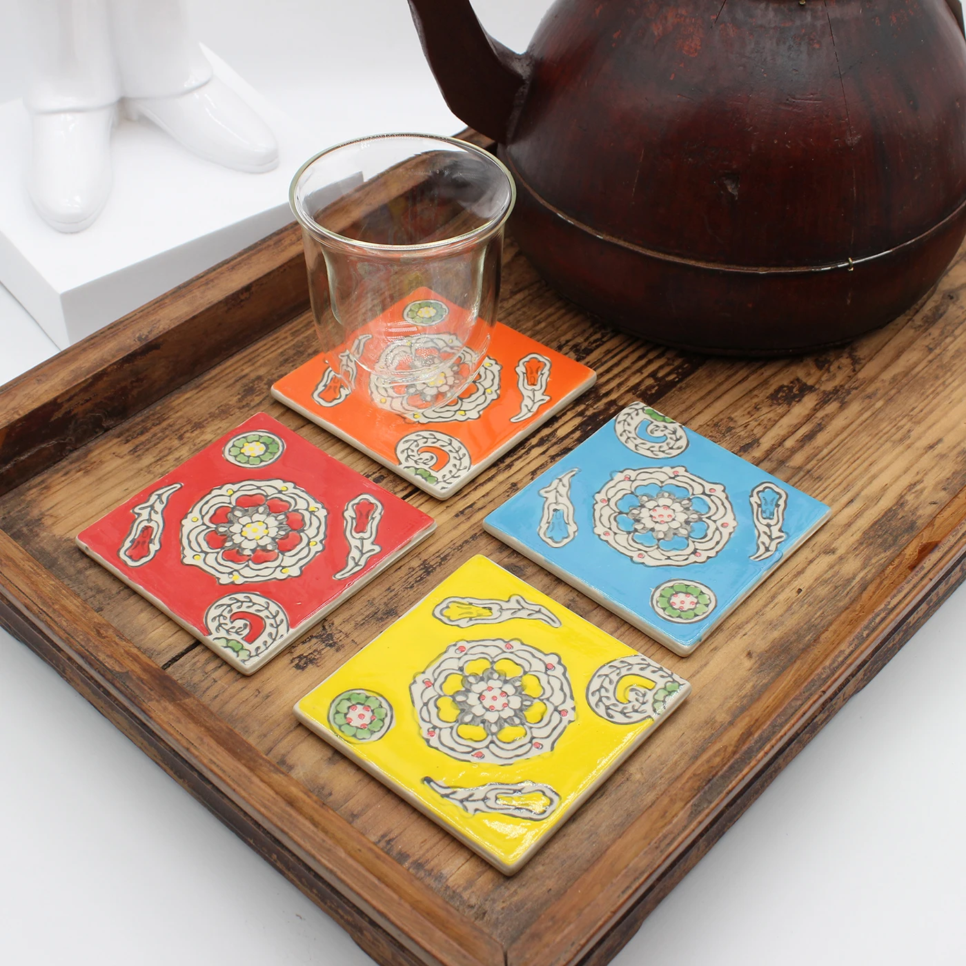 Colorful ceramic tile, ceramic coaster, home decoration