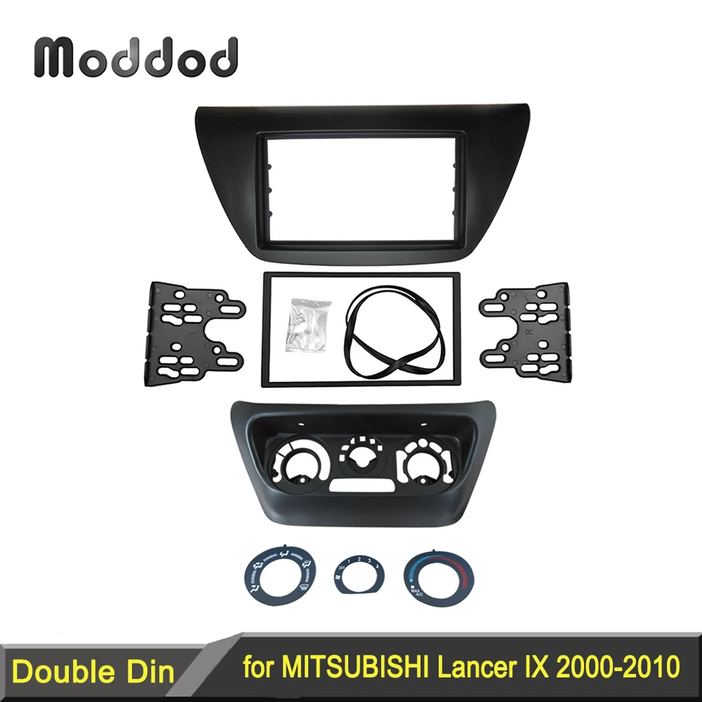 

Double Din Radio Panel for 2006 Mitsubishi Lancer IX Aftermarkets Stereo Dash Kit DVD Frame+Center AC Control Fascia