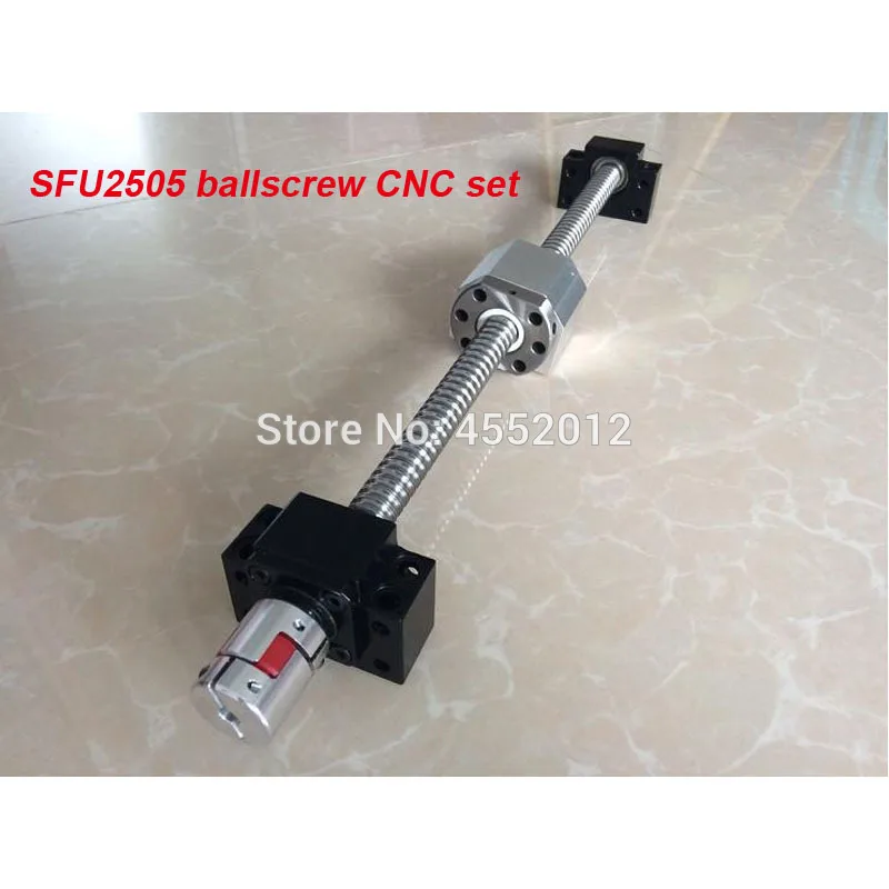 

SFU / RM 2505 Ballscrew 300 400 500 600 650 mm with end machined + Ballnut + BK/BF20 End support + Nut Housing + CNC parts