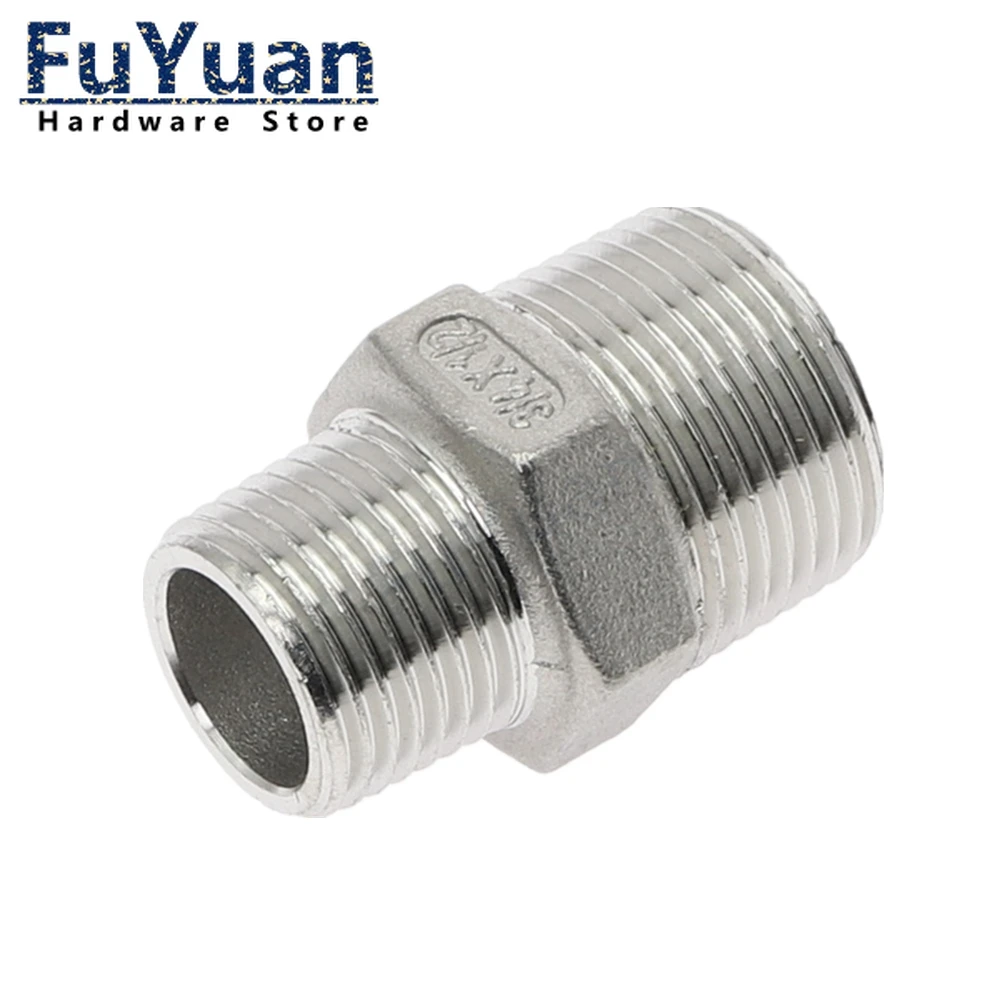 

Hex Nipple Union SS304 Stainless Steel Pipe Fitting Connector Coupler water oil 1/8" 3/8" 1/2" 1" 1-1/2" BSP Male to Male Thread