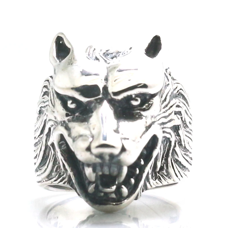 

Unisex 925 Silver Cool Punk Gothic Cool Classic Hot Wolf Ring