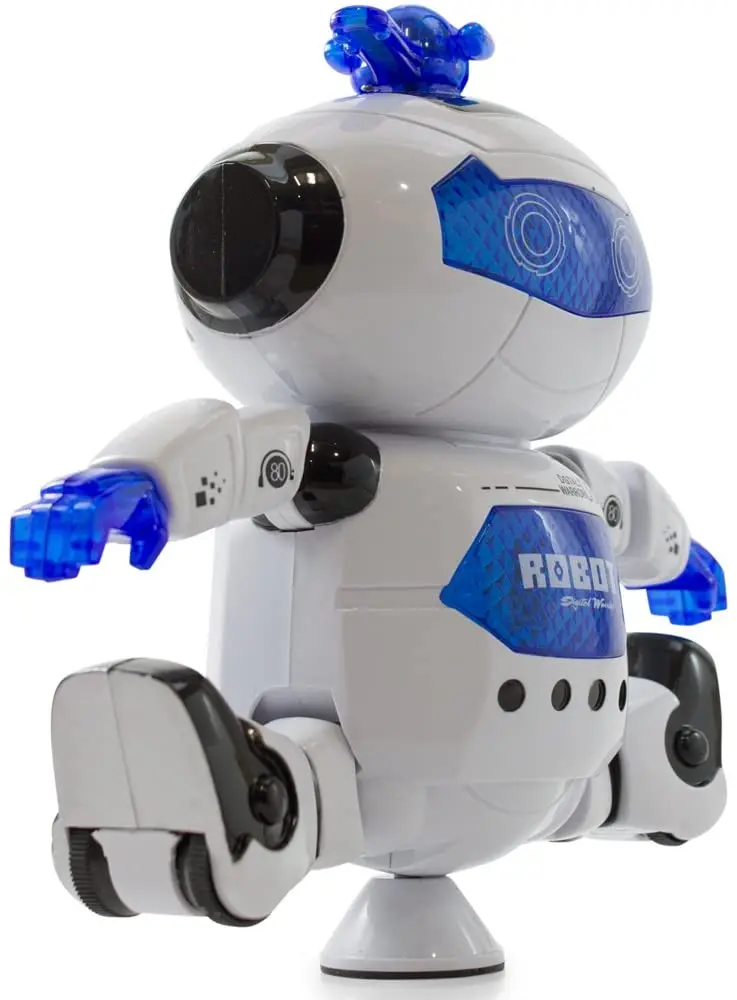 Jouets robots électroniques avec musique et lumières clignotantes colorées, robot qui marche et chante, rotation du corps, cadeau