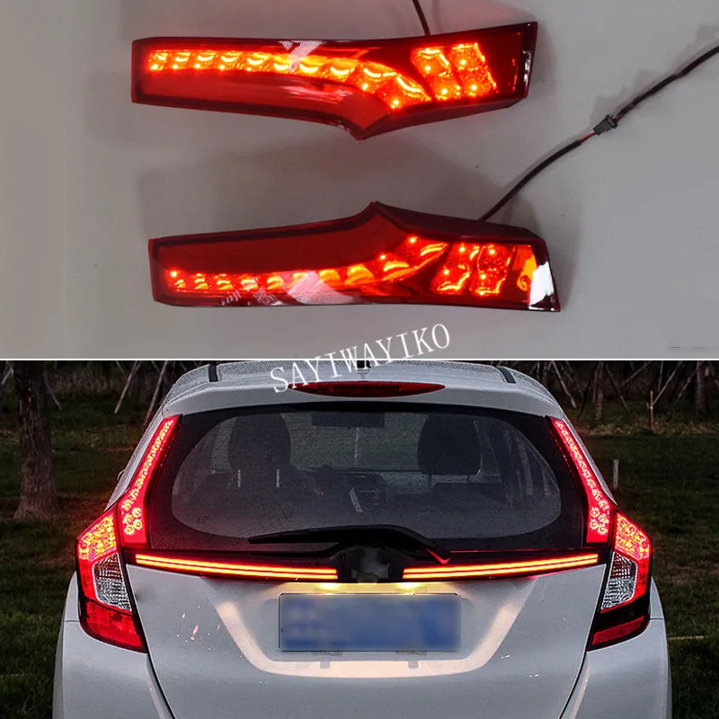 

2PCS For Honda Jazz Fit 2014 2015 2016 2017 Car LED Tail Light Rear Bumper Light Brake Light Auto Bulb Decoration Lamp