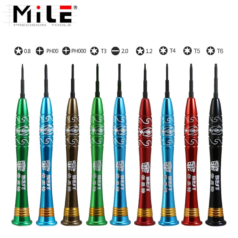 

MILE 1pcs Precision Screwdriver 2.0mm Flatted P2 P5 0.8 1.2 mm Pentalobe PH00 PH000 T3 T4 T5 T6 For Laptop Phone Repair Tools