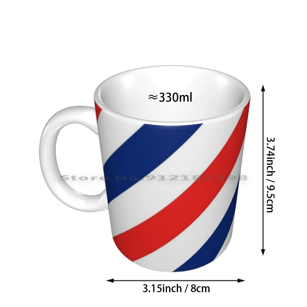 Barber Stripes Ceramic Mugs Coffee Cups Milk Tea Mug Barber Shop Pole Shop Pole Barber Pole Red Blue Barber Shop Sign Barber