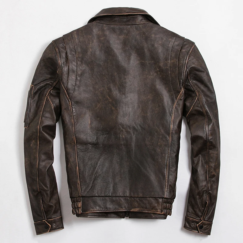 Men Leather Jacket Genuine Real Cow Skin Brand Male Bomber Motorcycle Biker Man's Coat Autumn Spring Clothes 2019 5508