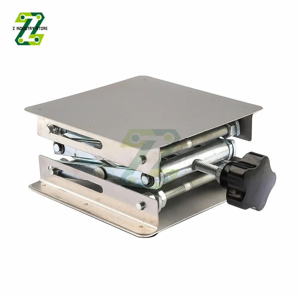 100*100*150mm Stainless Steel Lifting Table Woodworking Machinery Engraving Laboratory Lifting Stand Manual Lift Platform