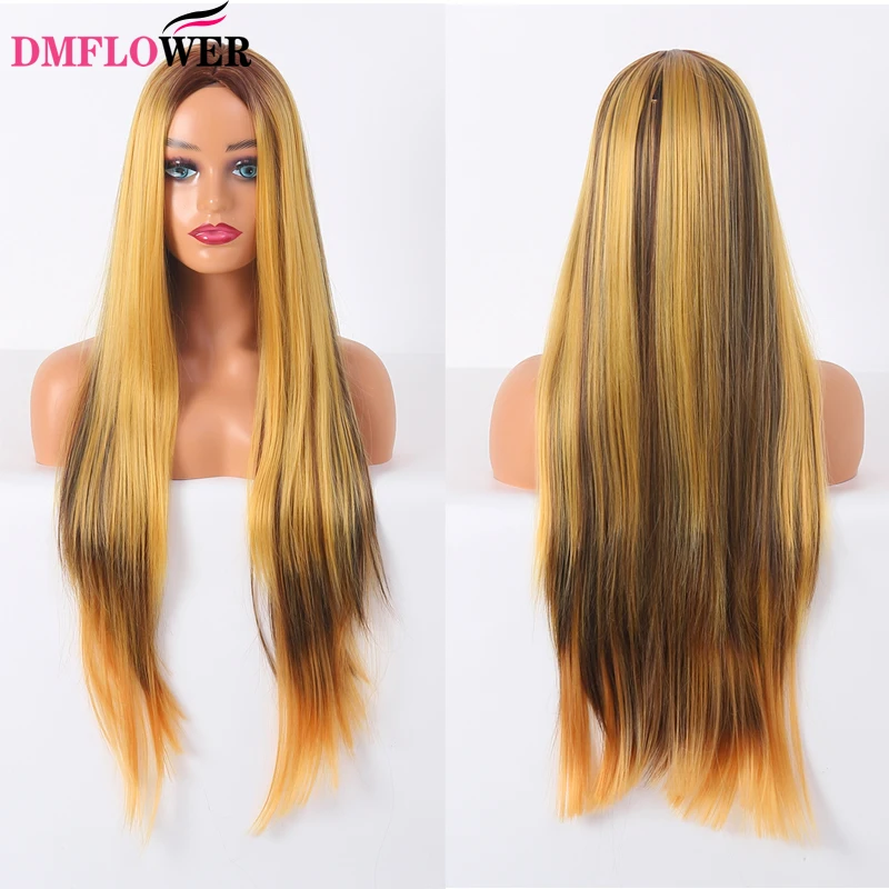 

Lace wig front wig for black women 130% density Brazilian straight hair mini bundle wig without glue, heat-resistant