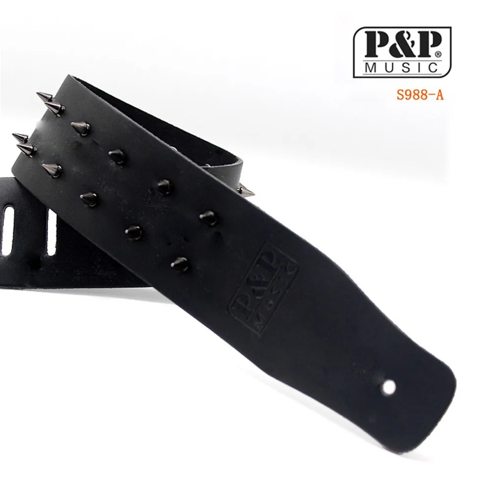 

Handmade HOT Sale Heavy Duty Leather Guitar Strap with Metal Spike Studs Perfect for Electric and Acoustic Guitars