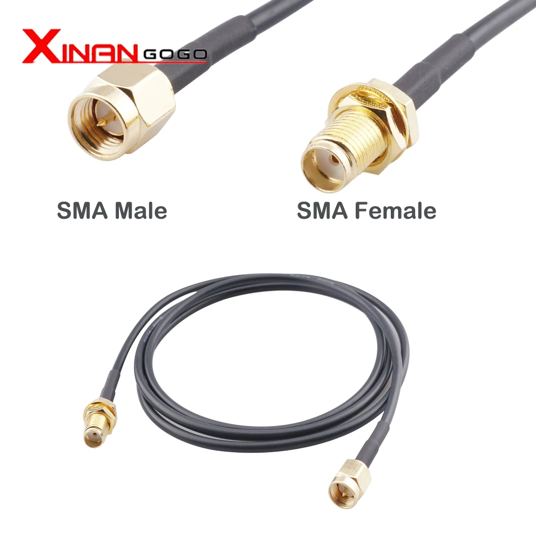 xinangogo SMA Male to SMA Female Extension Cable For WIFI Antenna RF Connector RG174 Cable