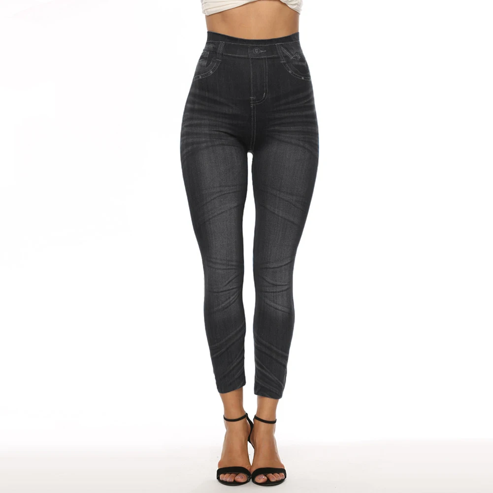 Sexy Woman Pants Stretchy Slim Imitation Jeans Leggings High Waist Skinny Pants Tights sweatpants women 2023