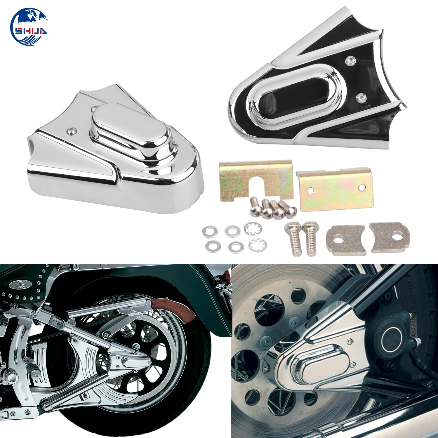 ABS Plastic Rear Phantom Swingarm Axle Covers Chrome For Harley Fat Boy Heritage Softail Night Train Springer Classic FLSTSC