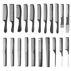Peigne antistatique en fibre de carbone pour salon de coiffure, outils de coupe de cheveux raides noirs de haute qualité pour barbier