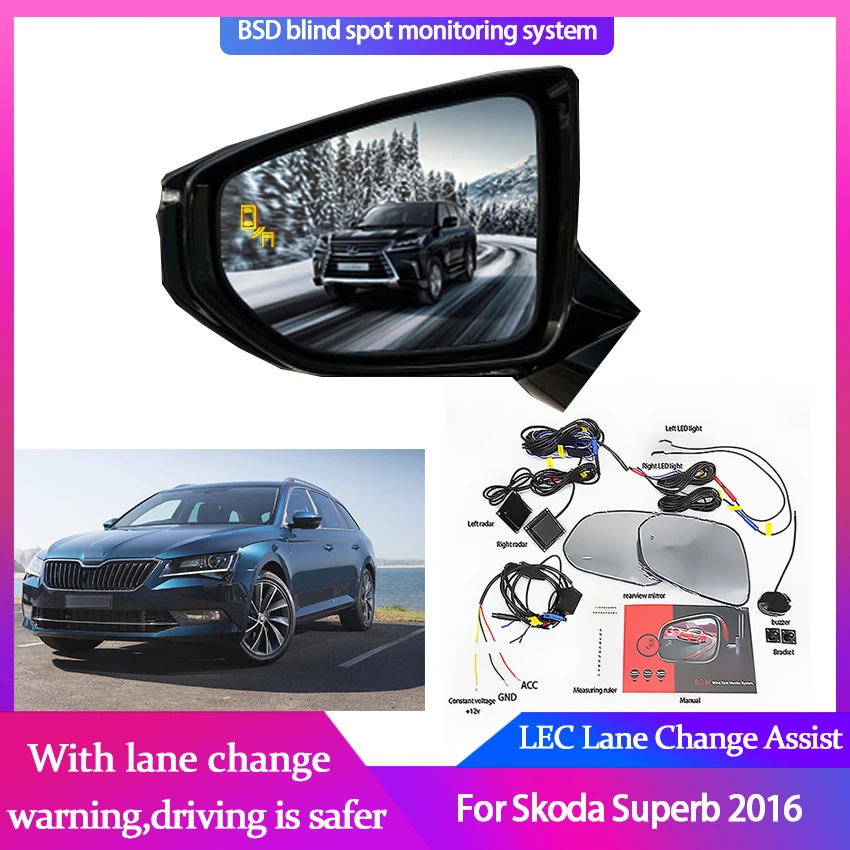 

Millimeter Wave Radar Blind Spot for Skoda Superb 2016 BSD BSA BSM Microwave Blind Monitor Radar Detectors Safety Change Assist