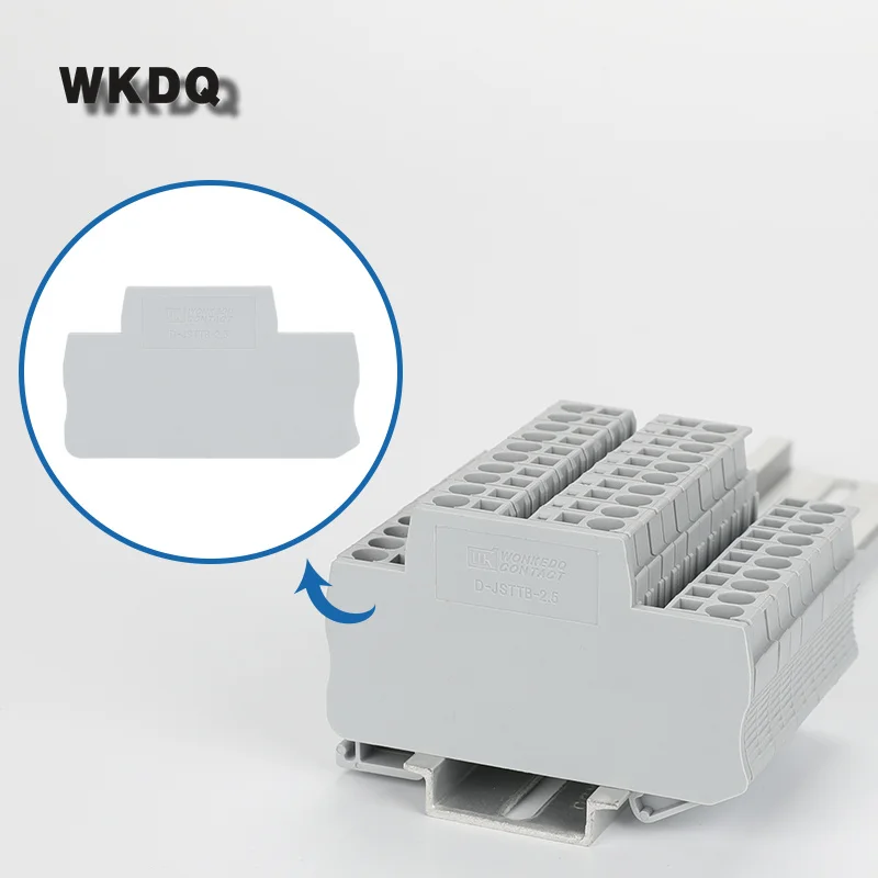 D-STTB2.5 1Pc End Cover D-STTB 2.5 For ST Series Din Rail Terminal Block Accessories L68/H40/W2.2mm Connector Barrier Plate