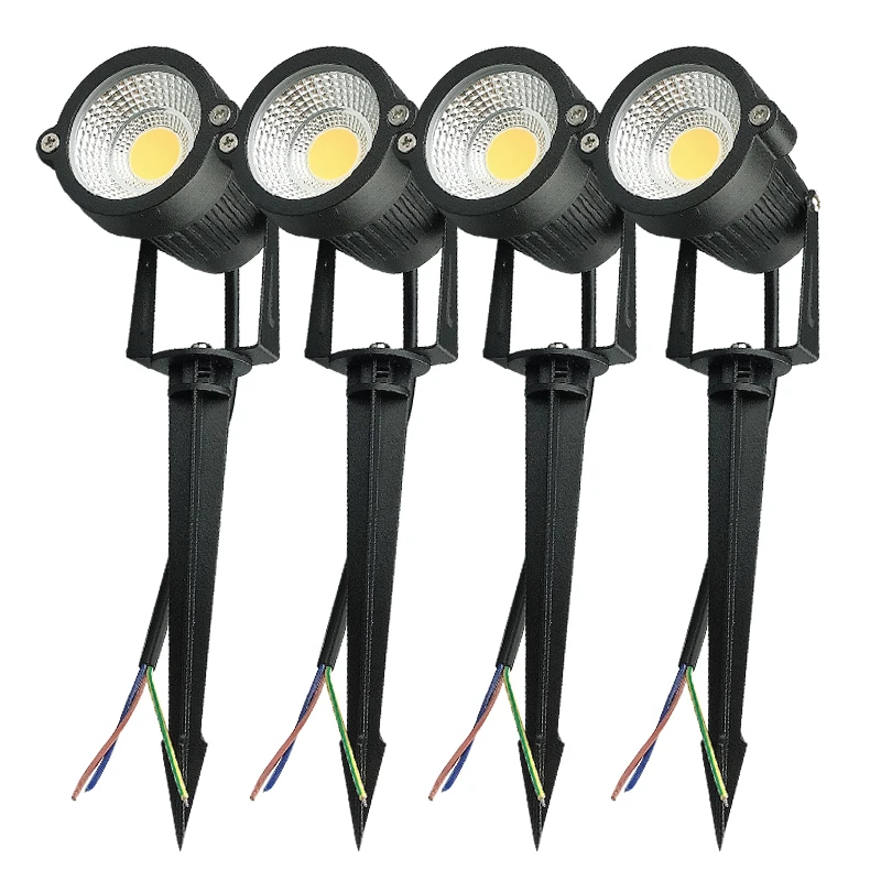 4 pcs 3W 5W COB Outdoot Waterproof Led Garden Lamp 110 V 220V DC12V Outdoor Lighting Garden Light Landscape LED Spotlight