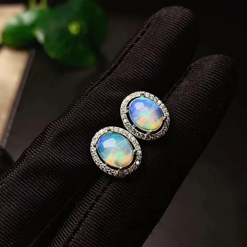 CoLife Jewelry 100% Natural Opal Earrings 5*7mm 100% Real Australia Opal Earrings Fashion 925 Silver Opal Jewelry