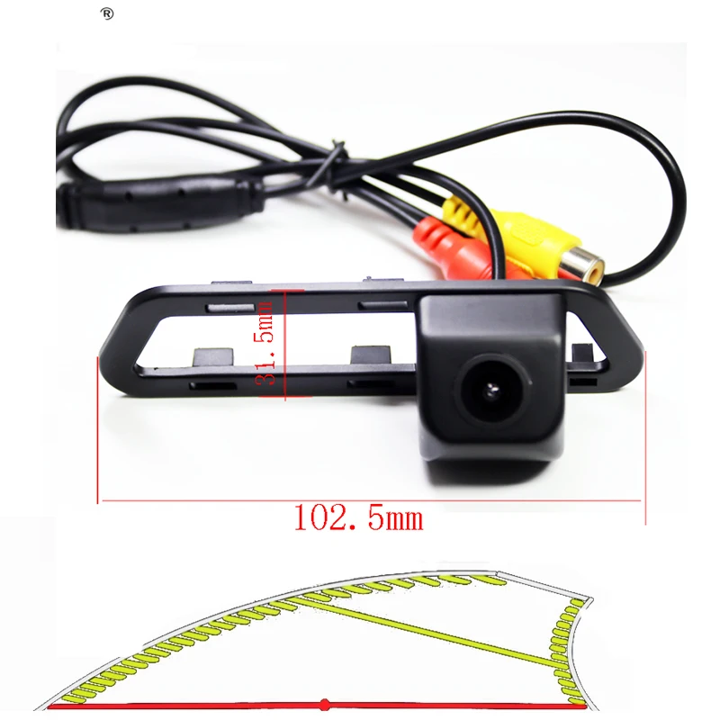 

Динамическая траектория слежения заднего вида автомобиля, резервная парковка заднего вида для камеры Nissan Tiida, ночное видение, водонепроницаемая HD CCD
